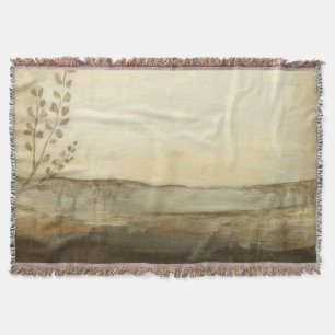 Modern Sunset Landscape Oil Painting Throw Blanket