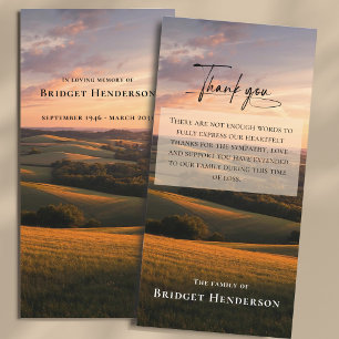 Modern Sunset Landscape Sympathy Thank You Card