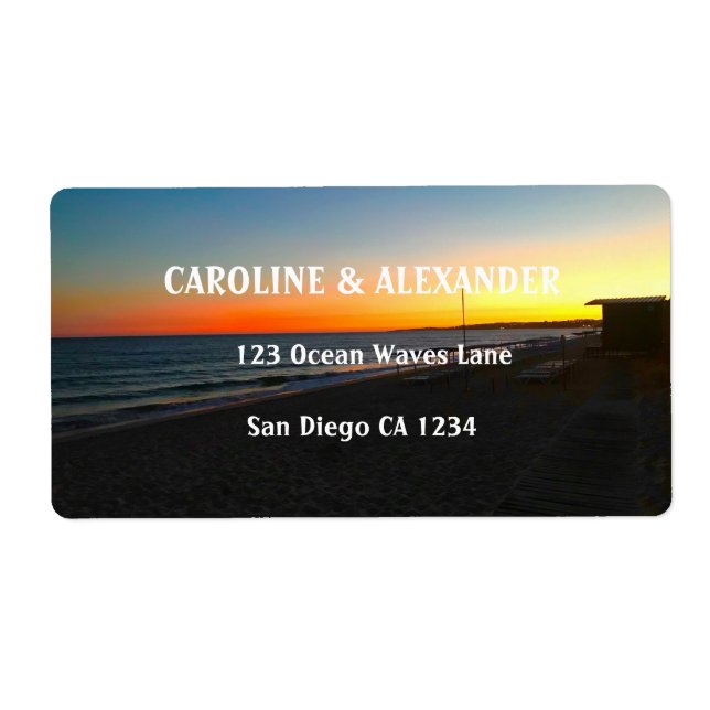 Modern Sunset Ocean Sunset Tropical Beach Wedding (Front)