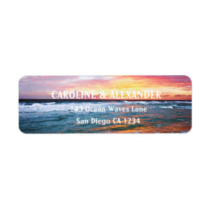 Modern Sunset Ocean Tropical Beach Return Address