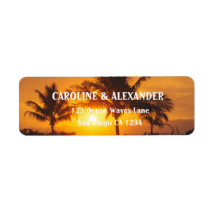 Modern Sunset Ocean Tropical Beach Return Address