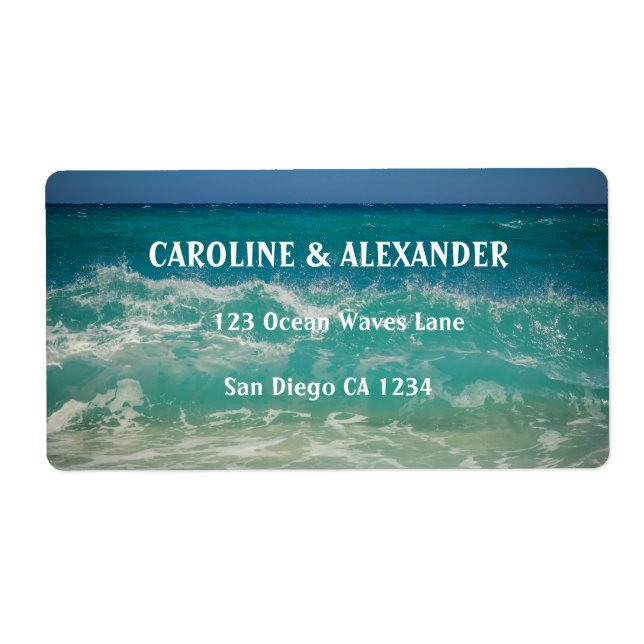 Modern Sunset Ocean Water Tropical Beach Wedding (Front)