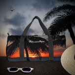 Modern Sunset Summer Beach Palm Trees Custom Duffle Bag<br><div class="desc">Modern Sunset Summer Beach Palm Trees Personalise Duffle Bag is great to use everday with or without your name. The tropical photo will brighten your day and make you feel like you are in the Caribbean. The duffle bag can be used to carry your valuables for sports, work, gym and...</div>