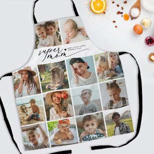 Modern Super Mum 10 Photo Collage Apron