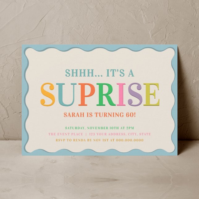 Modern Surprise Birthday Party Invitation (Creator Uploaded)