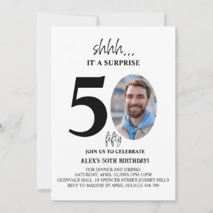 Modern Surprise Birthday Party Minimal Men orWomen Invitation