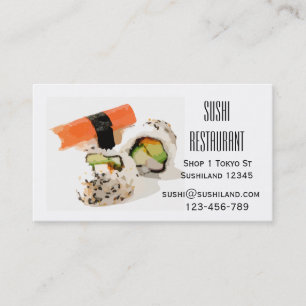 Modern Sushi restaurant or catering business Business Card