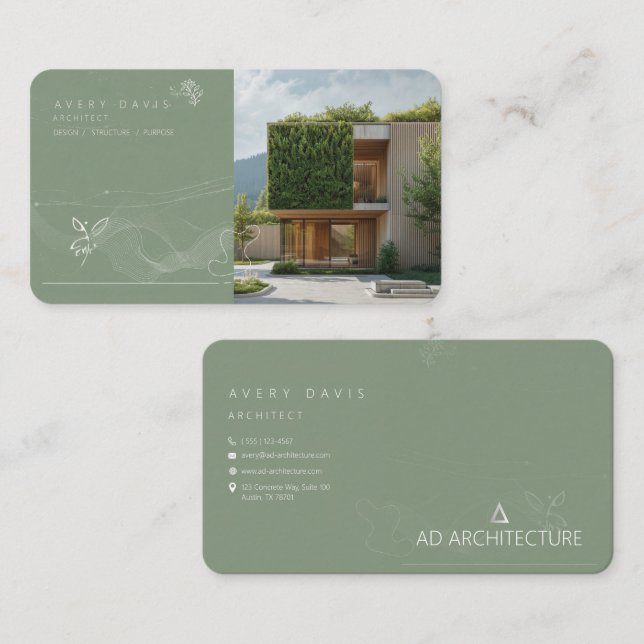 Modern Sustainable Architect Business Card (Front/Back)