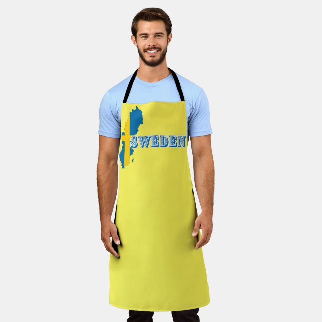 Modern sweden swedish Art Letter map Flag Souvenir Apron (Worn)