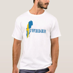 Modern sweden swedish Art Letter map Flag Souvenir T-Shirt