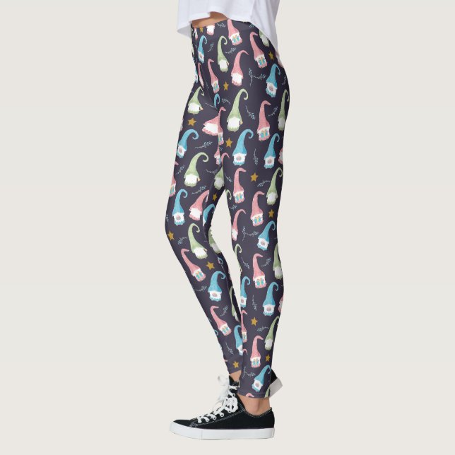 Modern Swedish Gnomes Pattern Leggings (Left)