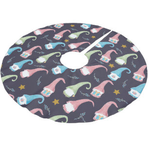 Modern Swedish gnomes pattern tree skirt