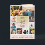 Modern sweet 16 gold birthday 11 photo collage card<br><div class="desc">Modern sweet 16 yellow gold glitter ombre pastel blush pink birthday 11 photo collage grid. Add your favourite friends and family photos with a cool and modern typography.</div>