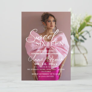 Modern Sweet 16 Photo Birthday Party Invitation