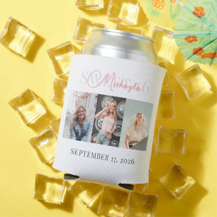 Modern Sweet 16  Photo Collage  Can Cooler