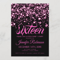 Modern Sweet 16 Pink Midnight Glam