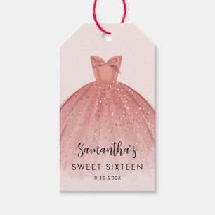 Modern Sweet 16 Script Dress Birthday Custom Gift Tags