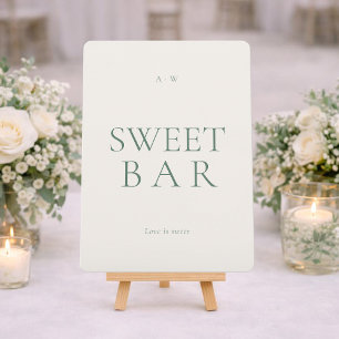 Modern Sweet Bar Wedding Dessert Sign Invitation