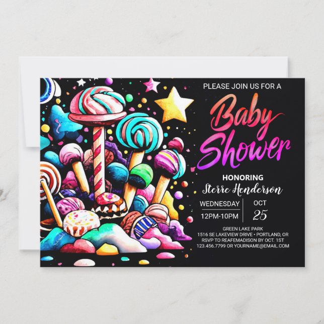 Modern Sweet Candyland Baby Shower Invitation (Front)