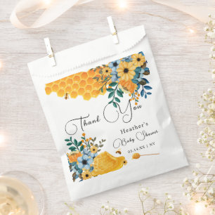 Modern Sweet Honey Bee Floral Baby Shower Favour Bags