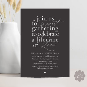 Modern Sweet Love Minimalist Wedding Reception Invitation