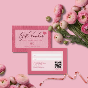 Modern Sweet Pink Love Valentine's Day Voucher