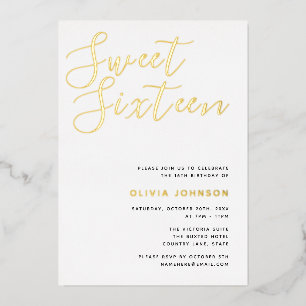 Modern Sweet Sixteen Gold Foil Birthday Party