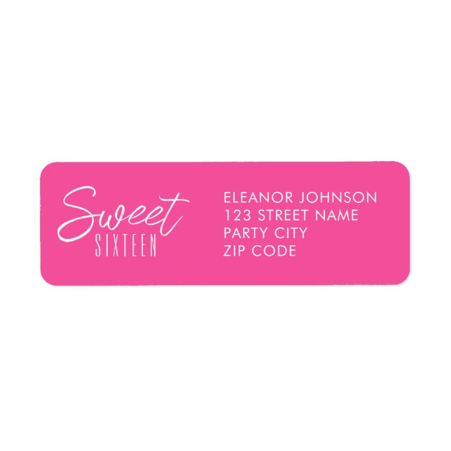 Modern Sweet Sixteen hot pink girls 16th (Front)