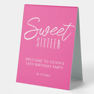 Modern Sweet Sixteen pink 16th birthday welcome