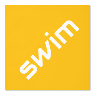 Modern SWIM White Slant Text On Golden Yellow Wallpaper