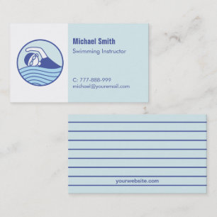 Modern Swimming Instructor Lifeguard Business Card