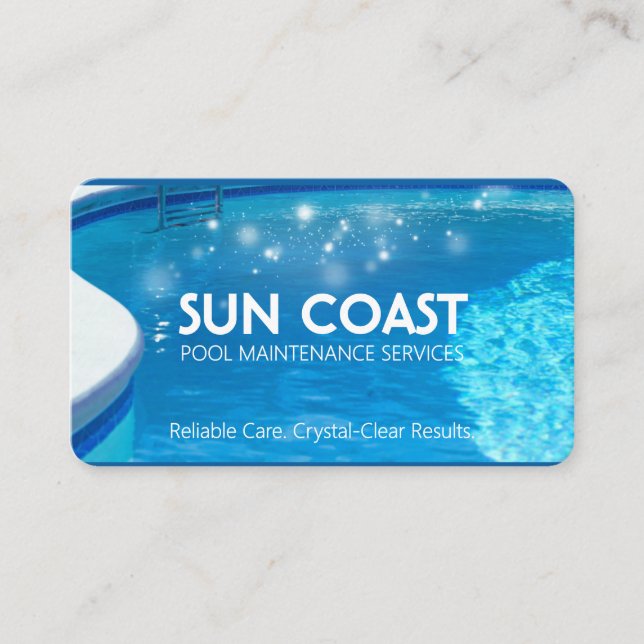 Modern Swimming Pool Maintenance Service QR Code Business Card (Front)