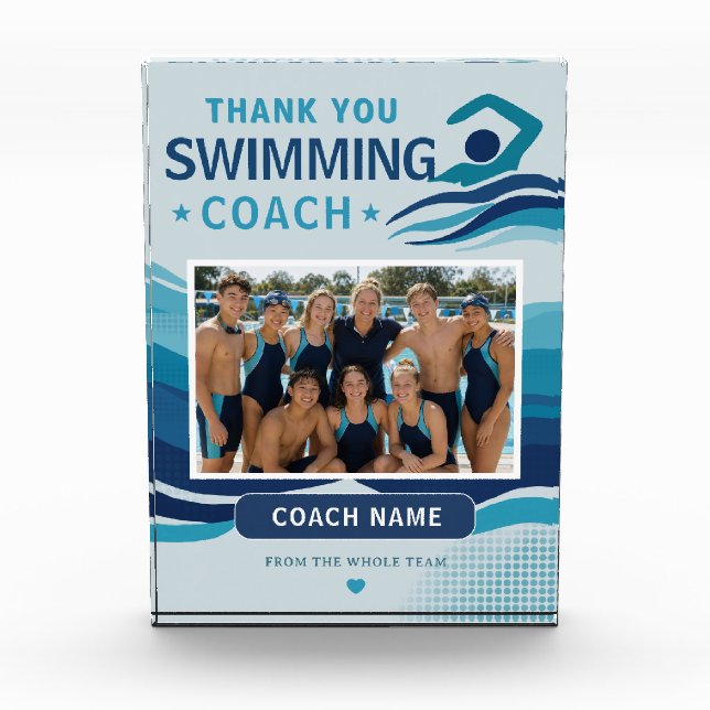 Modern Swimming Team Photo Coach Block (Front)