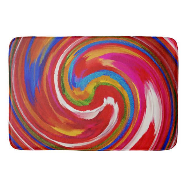 Modern Swirl Abstract Art #15 Bath Mat (Front)