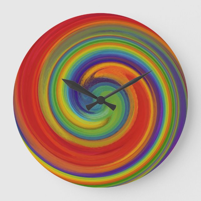 Modern Swirl Abstract Art #15 Large Clock (Front)