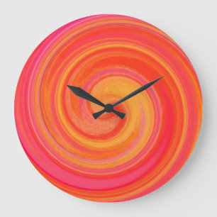 Modern Swirl Abstract Art #16 Large Clock