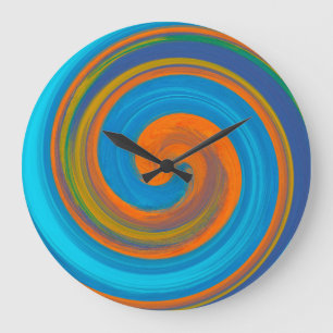 Modern Swirl Abstract Art #17 Large Clock