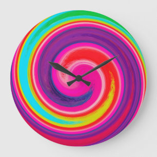Modern Swirl Abstract Art #18 Large Clock