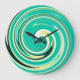 Modern Swirl Abstract Art #19 Large Clock