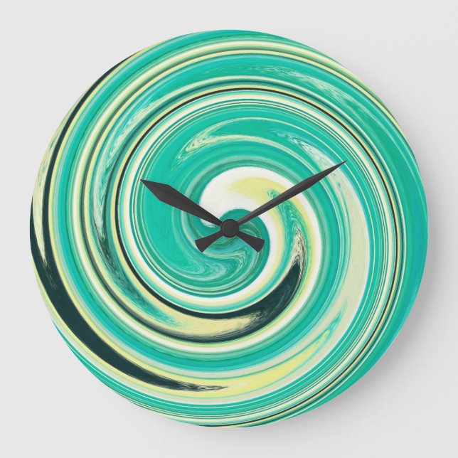 Modern Swirl Abstract Art #19 Large Clock (Front)