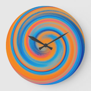 Modern Swirl Abstract Art #20 Large Clock