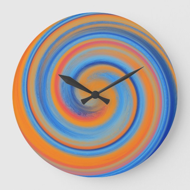 Modern Swirl Abstract Art #20 Large Clock (Front)