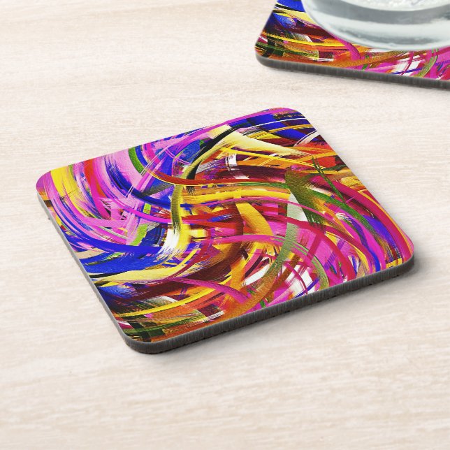 Modern Swirl Abstract Art #21 Coaster (Left Side)