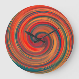 Modern Swirl Abstract Art #31 Large Clock