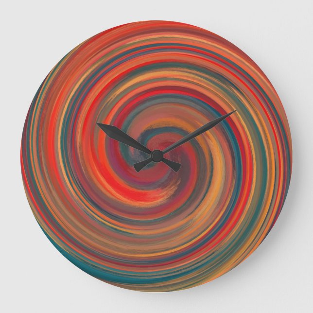 Modern Swirl Abstract Art #31 Large Clock (Front)