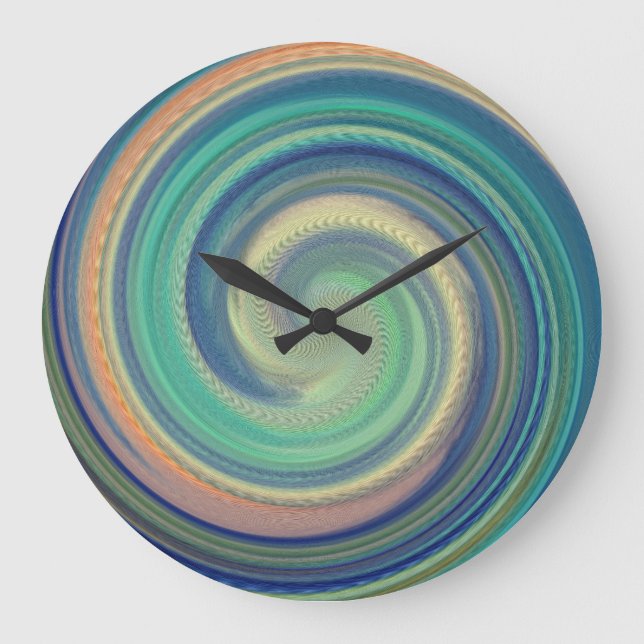 Modern Swirl Abstract Art #32 Large Clock (Front)