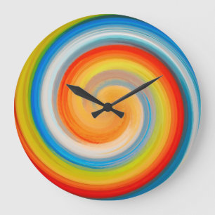 Modern Swirl Abstract Art #35 Large Clock