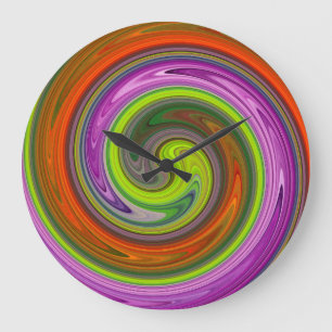 Modern Swirl Abstract Art #36 Large Clock