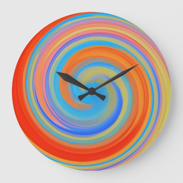 Modern Swirl Abstract Art #42 Large Clock (Front)
