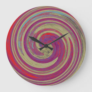 Modern Swirl Abstract Art #43 Large Clock